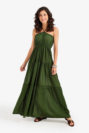 Halter Tiered Beach Dress