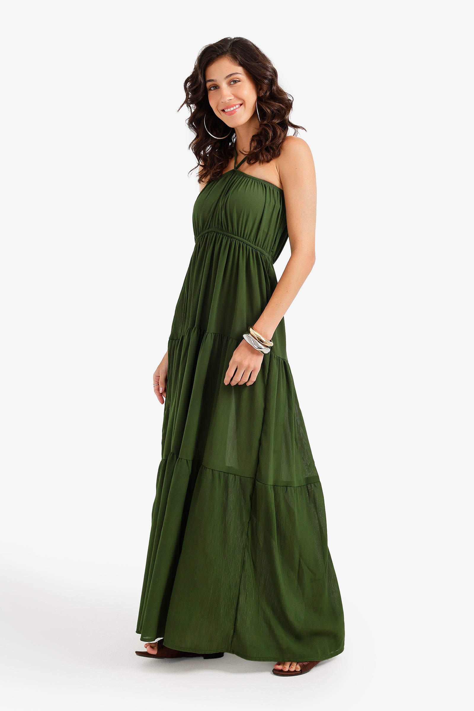 Halter Tiered Beach Dress