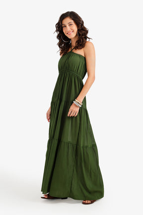 Halter Tiered Beach Dress