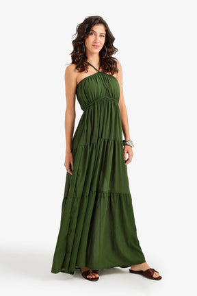 Halter Tiered Beach Dress