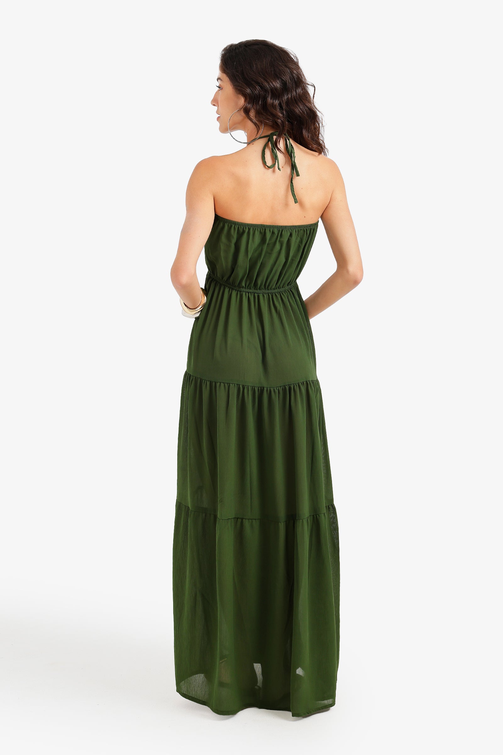 Halter Tiered Beach Dress