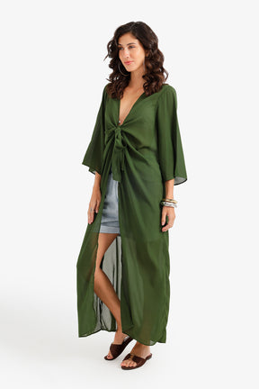 Tie-Front Beach Kimono