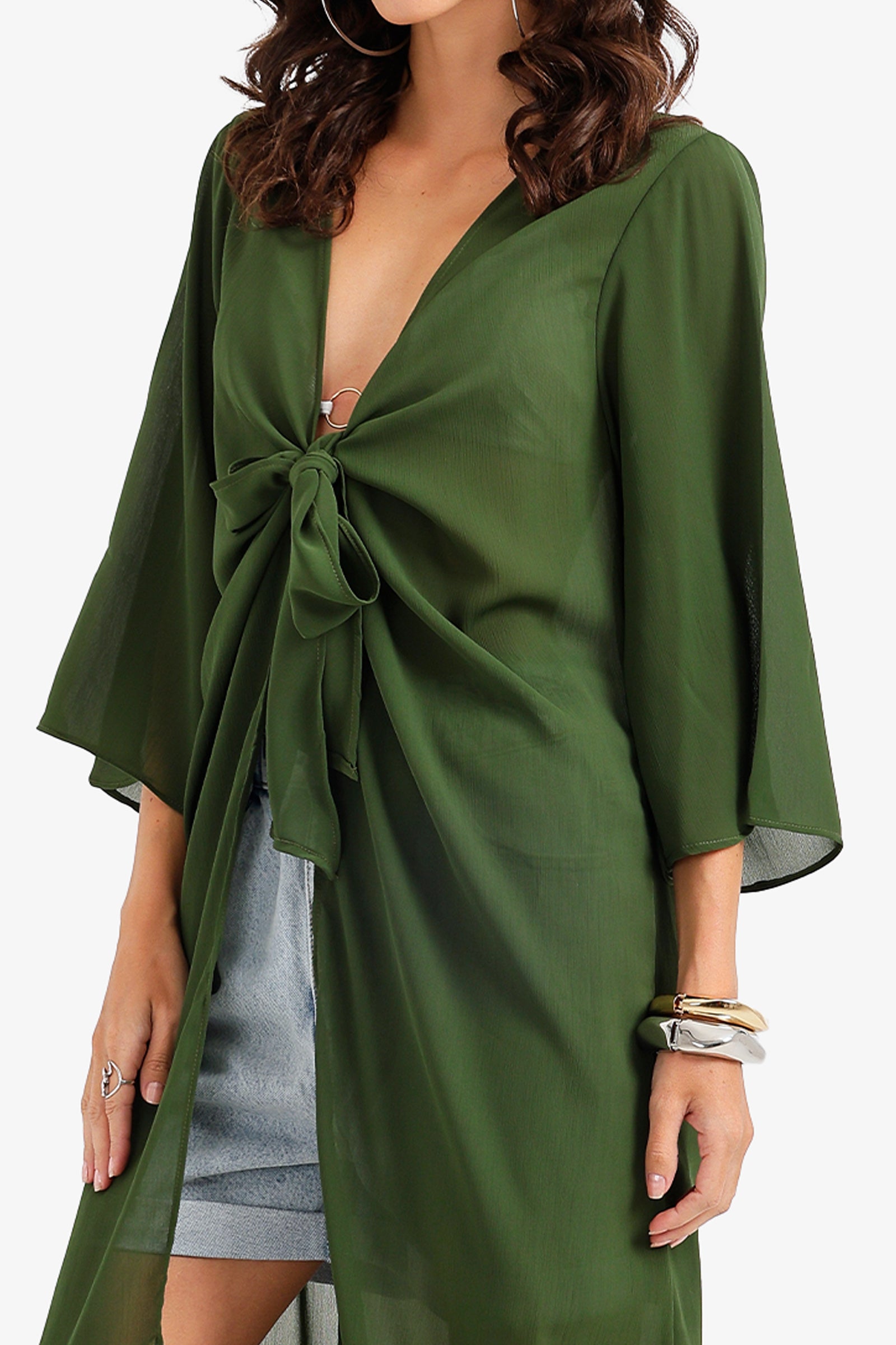 Tie-Front Beach Kimono