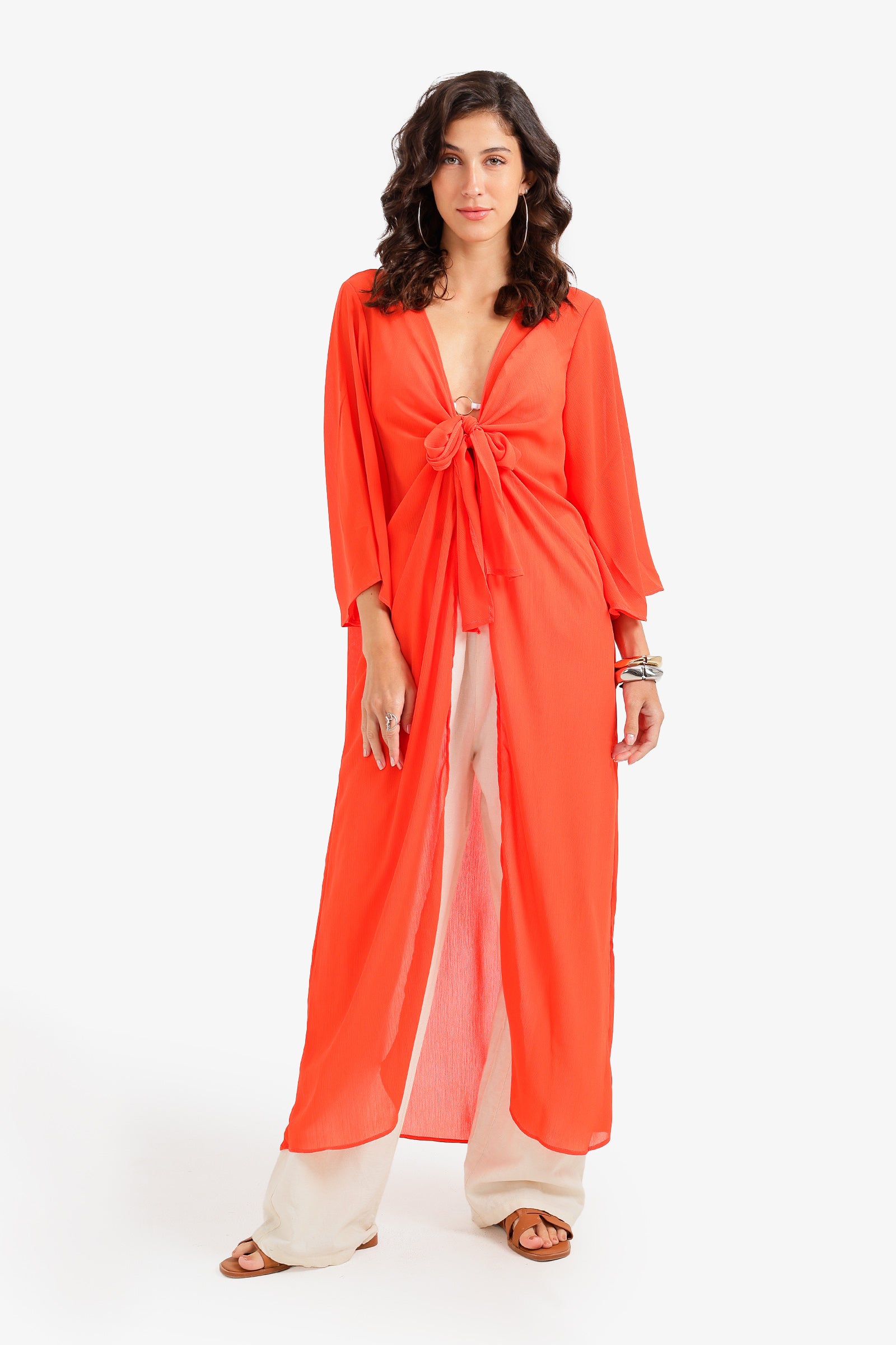 Tie-Front Beach Kimono