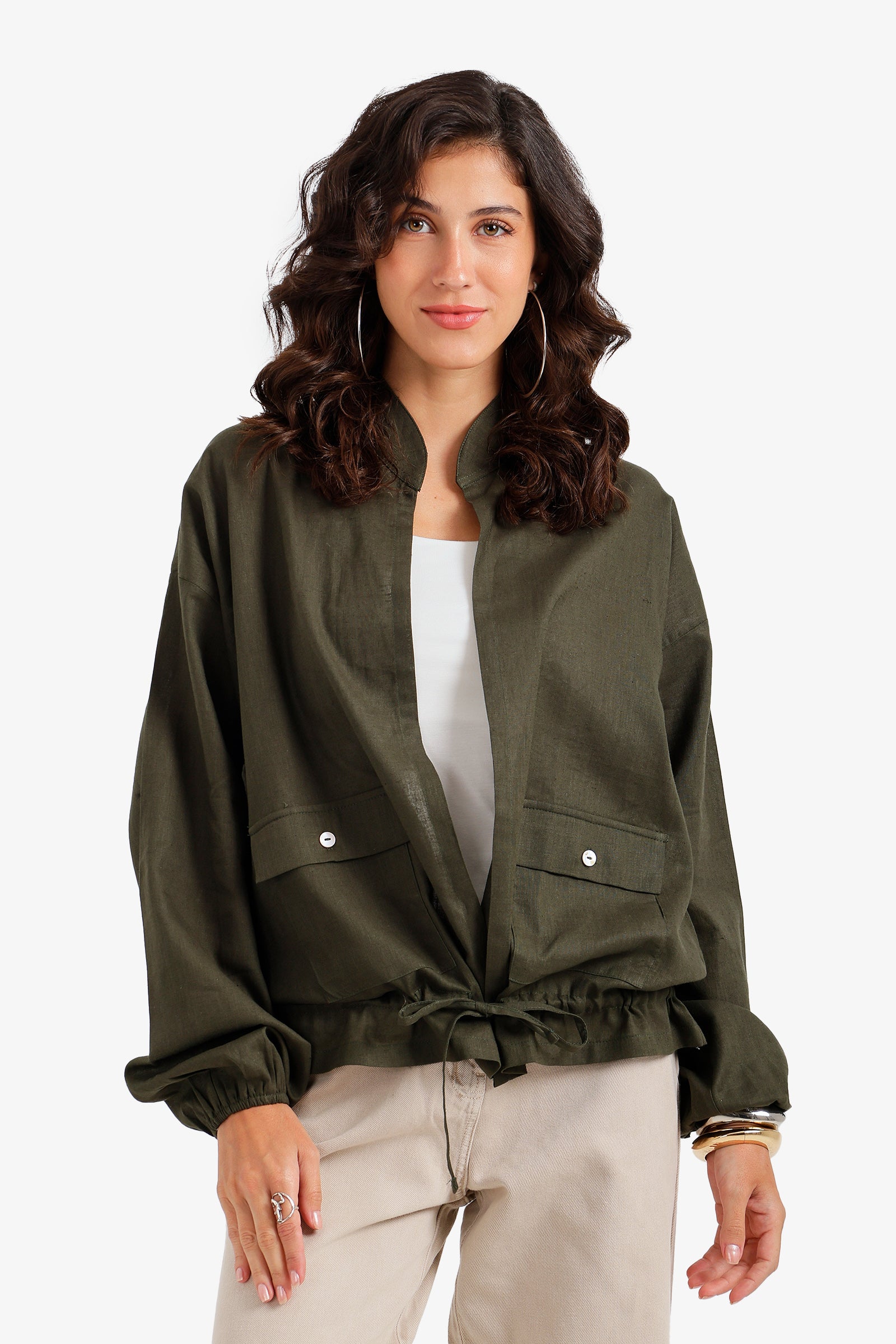 Drawstring Waist Shirt