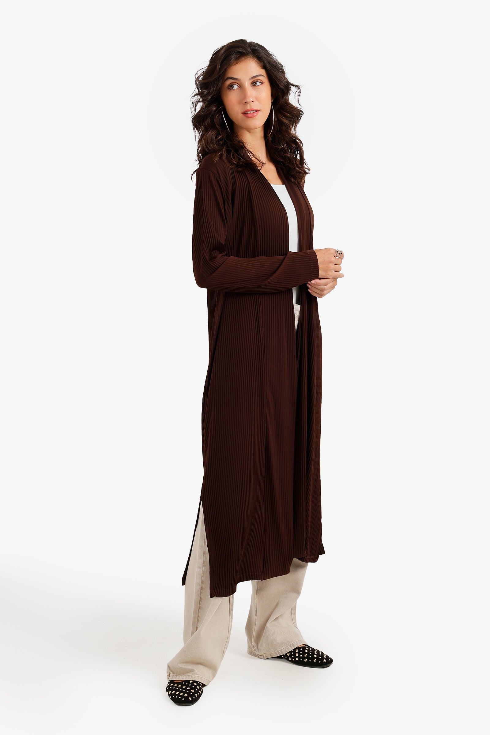Ribbed Midi Cardigan