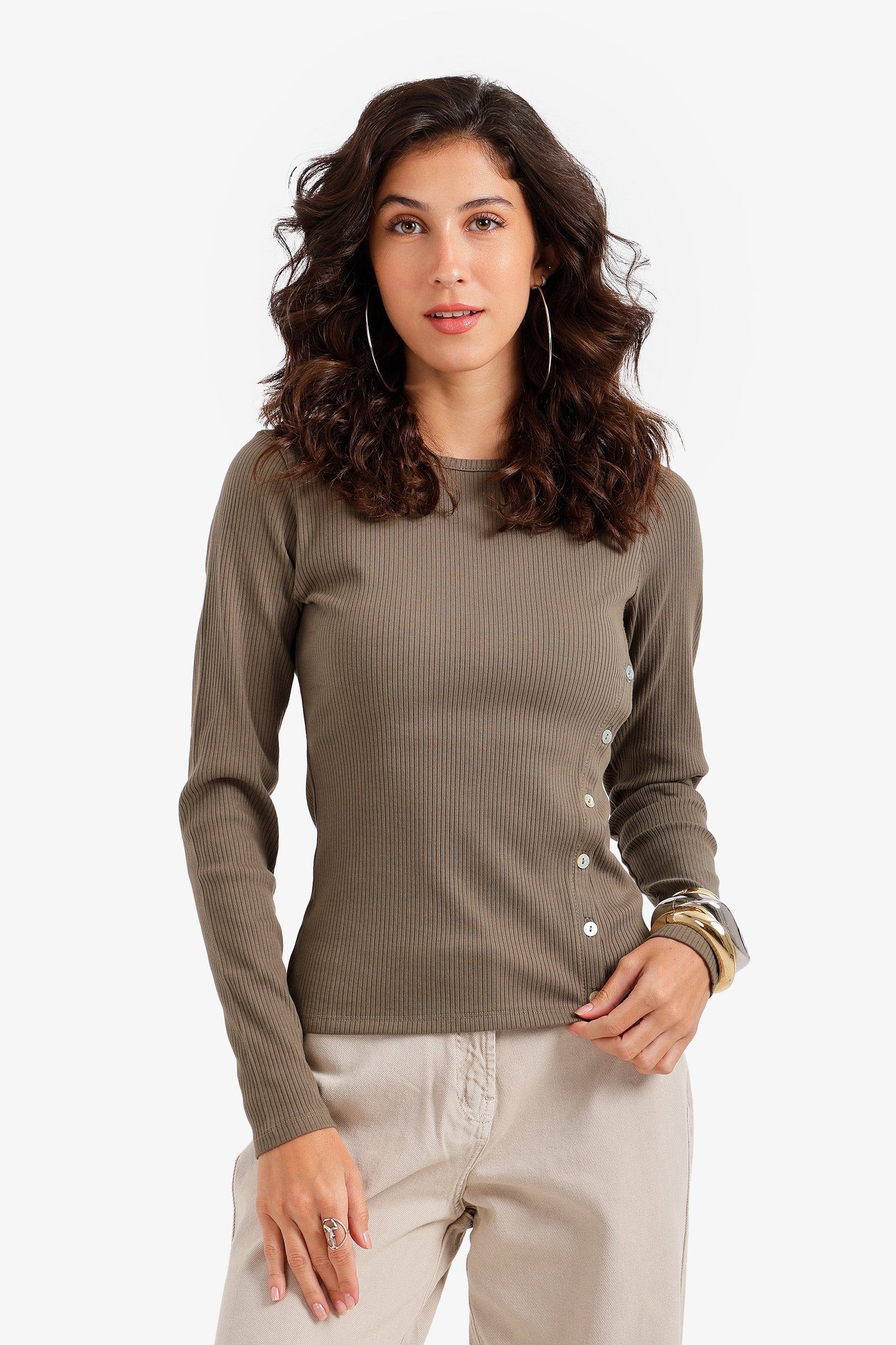 Buttoned Long Sleeves Top