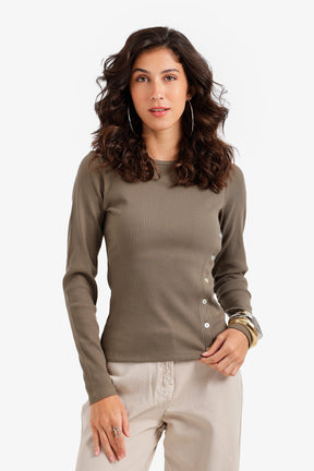 Buttoned Long Sleeves Top