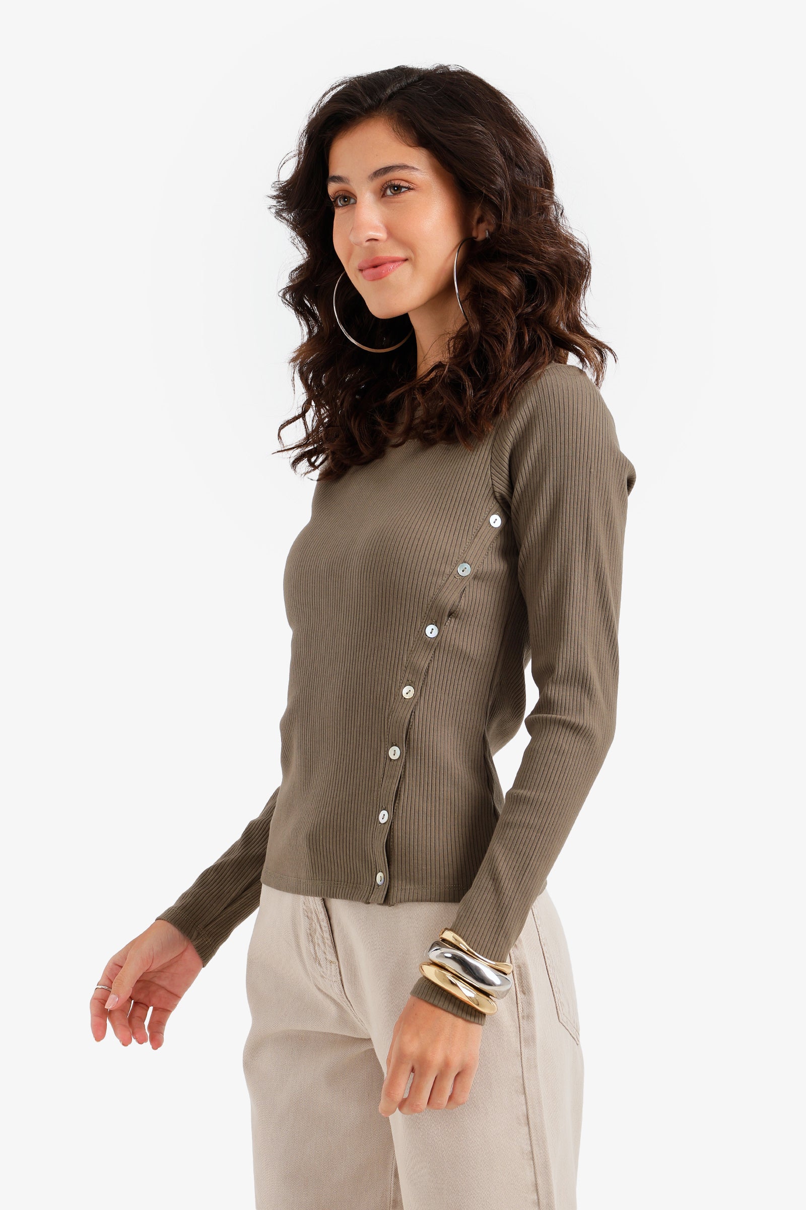 Buttoned Long Sleeves Top