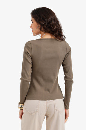 Buttoned Long Sleeves Top
