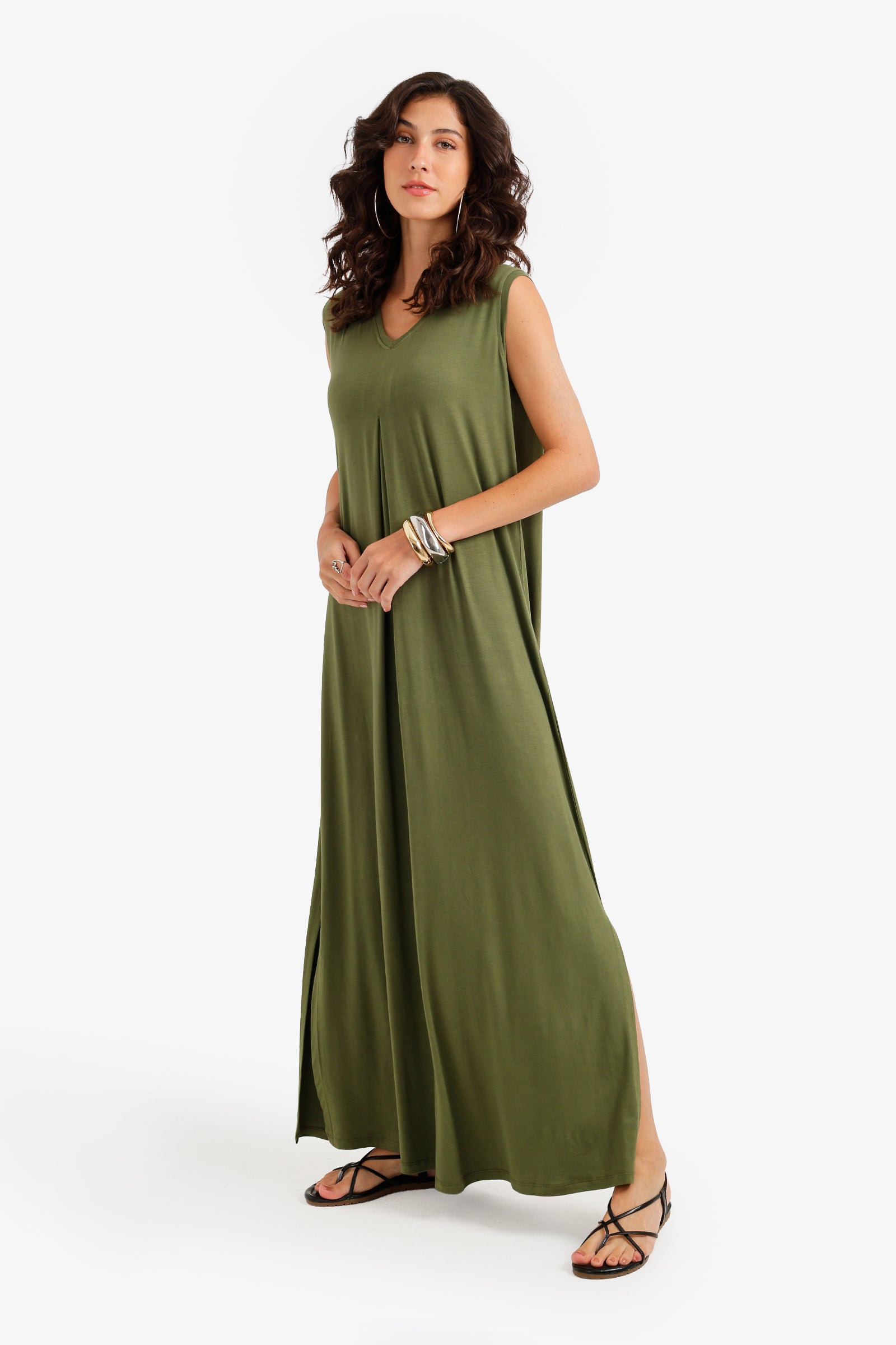 Flowy V-Neck Maxi Dress