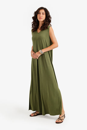 Flowy V-Neck Maxi Dress