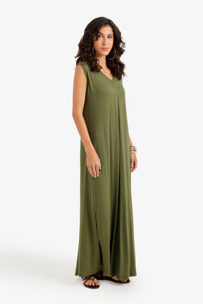 Flowy V-Neck Maxi Dress
