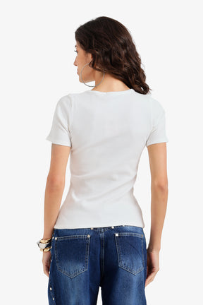 Side Button Closure Top