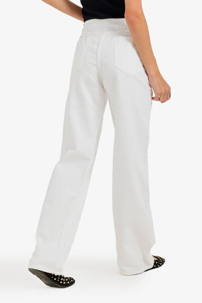 Hidden-Closure Denim Pants