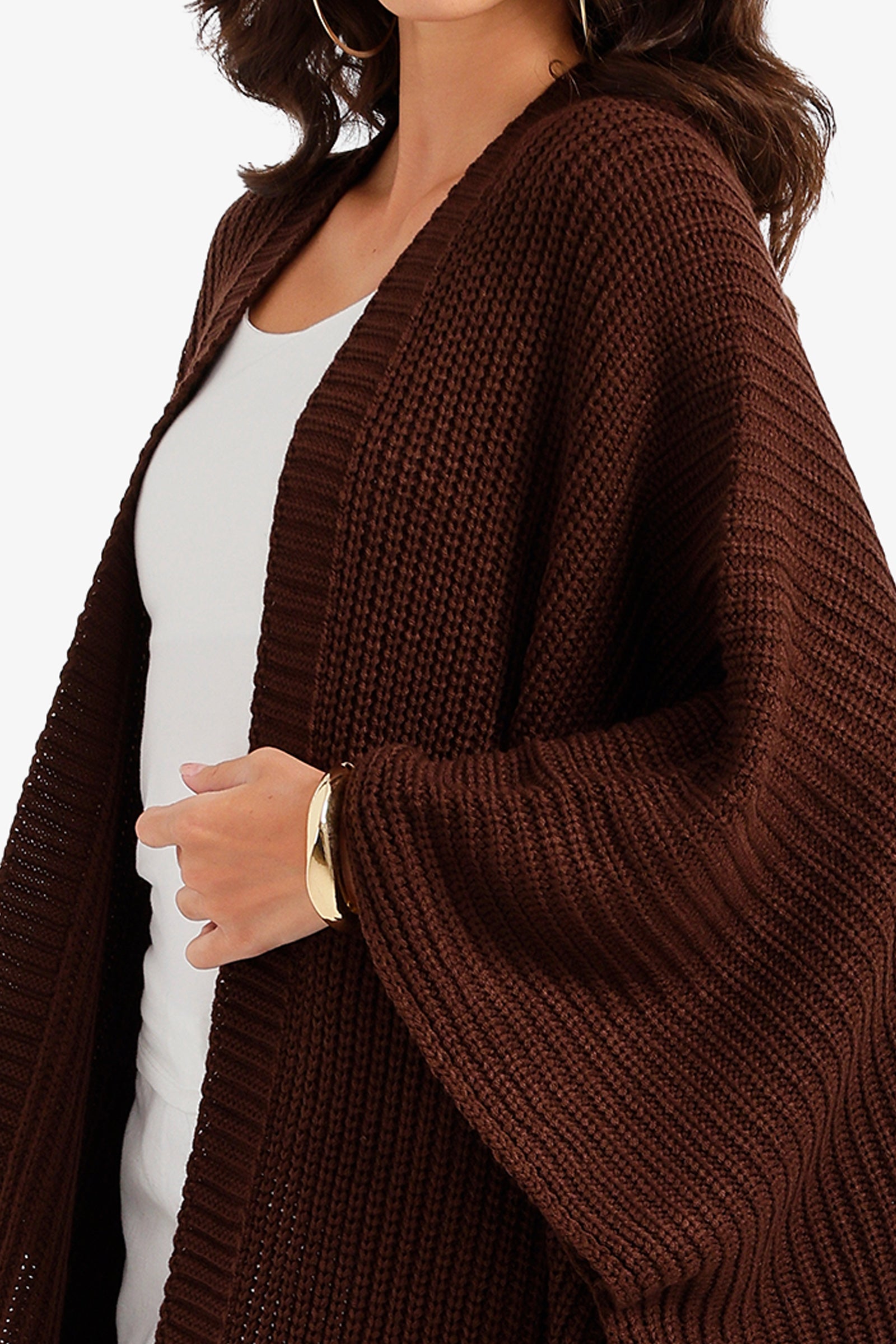 Ribbed Batwing Poncho