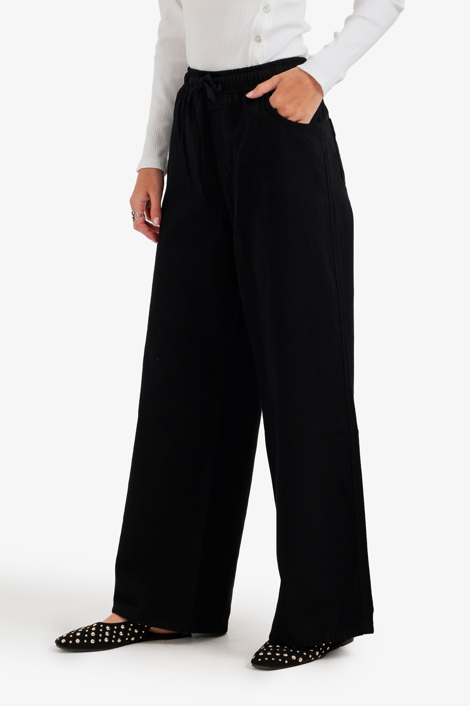 Utility Drawstring Denim Pants