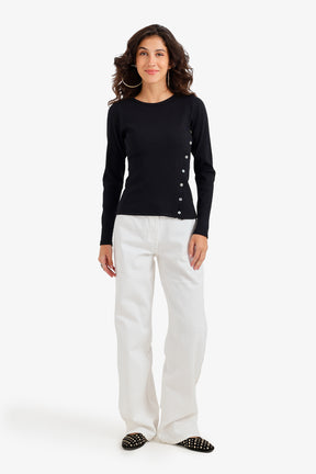 Buttoned Long Sleeves Top