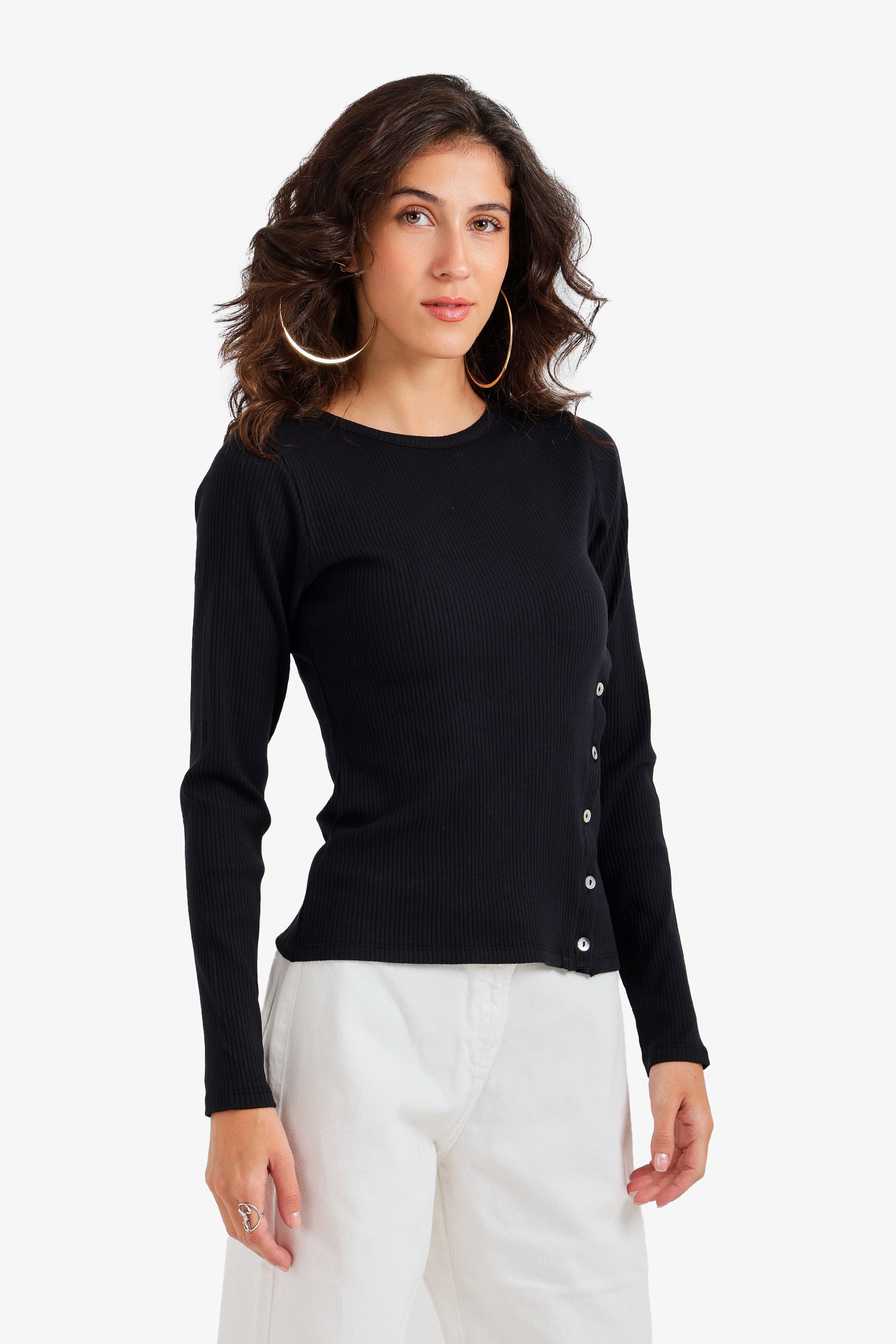 Buttoned Long Sleeves Top