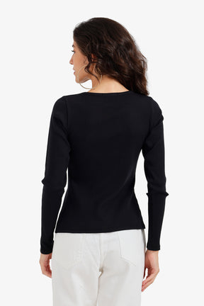 Buttoned Long Sleeves Top