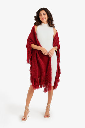 Fringed Wrap Poncho