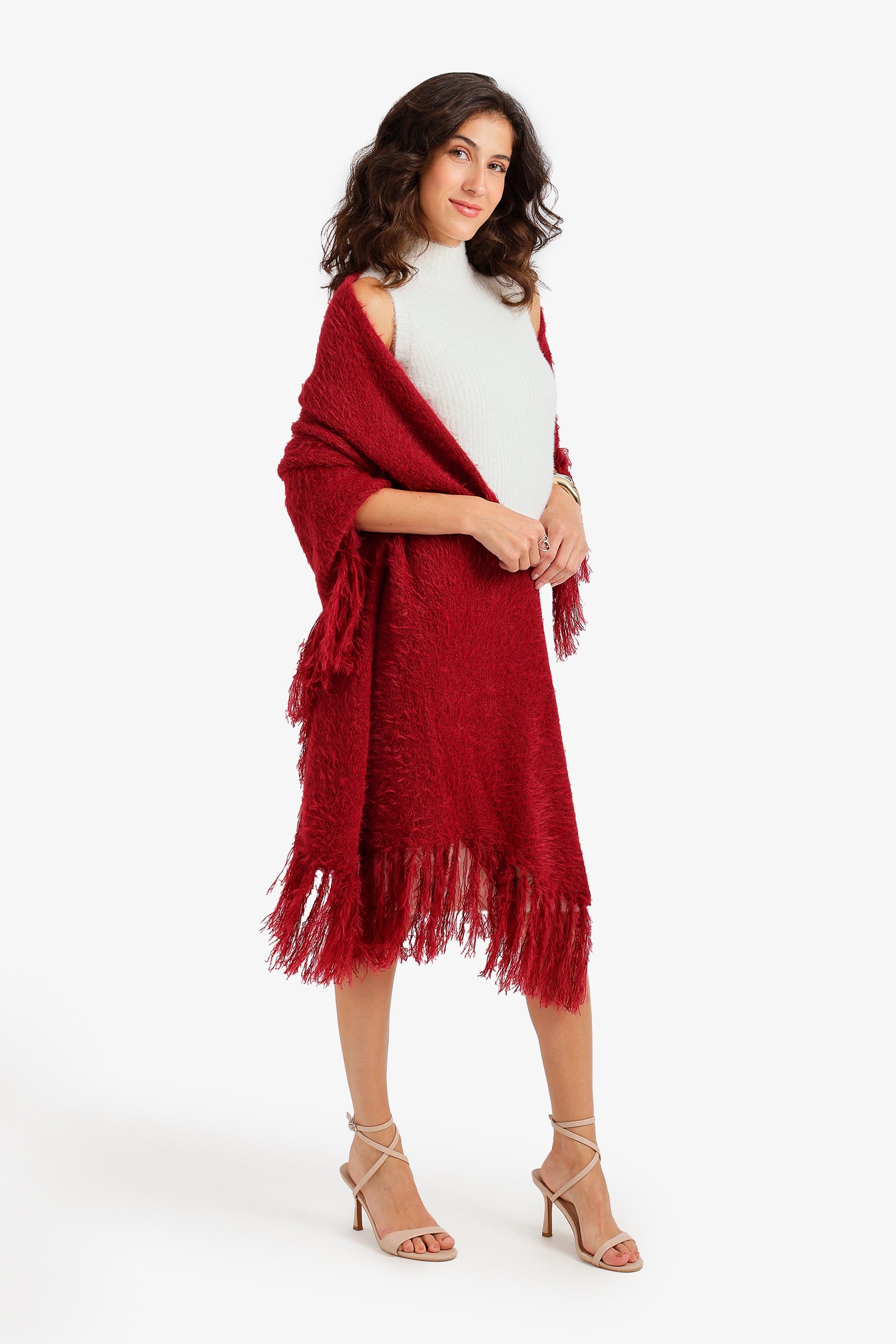 Fringed Wrap Poncho