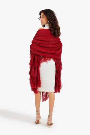 Fringed Wrap Poncho