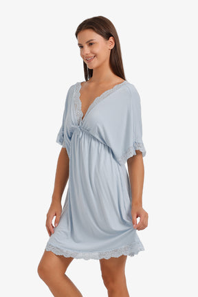 Lace-Trim Flutter Nightgown
