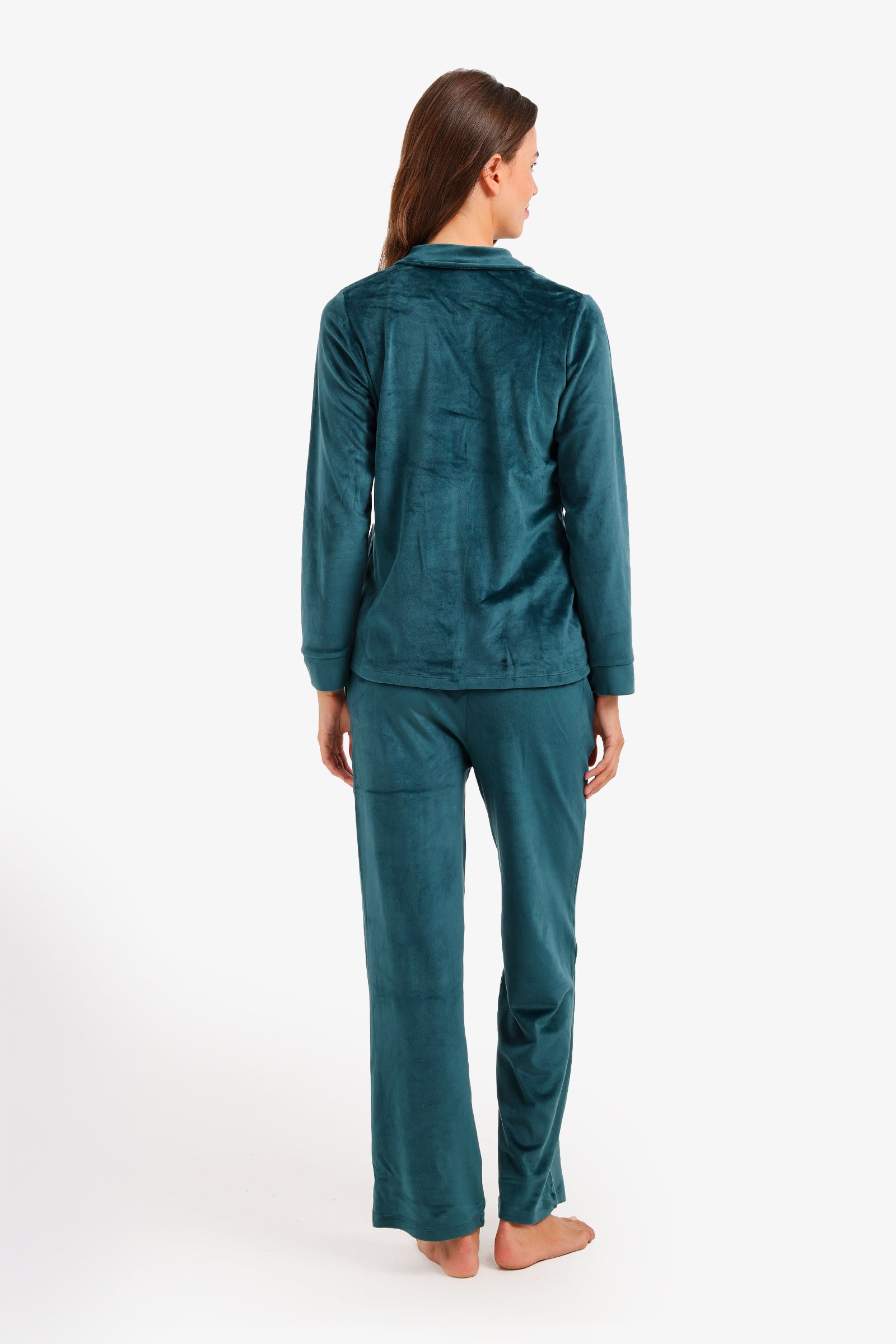 Notch Collar Velvet Pyjama