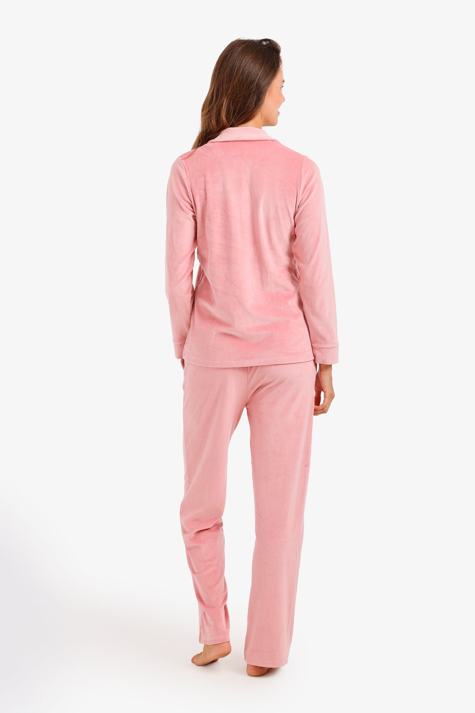 Notch Collar Velvet Pyjama