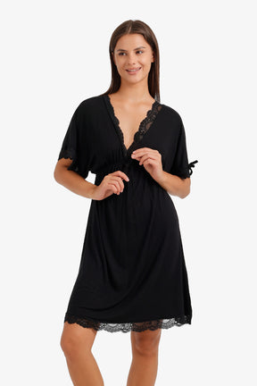Lace-Trim Flutter Nightgown
