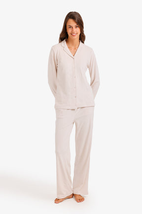 Notch Collar Velvet Pyjama