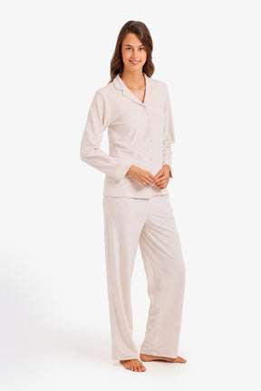 Notch Collar Velvet Pyjama