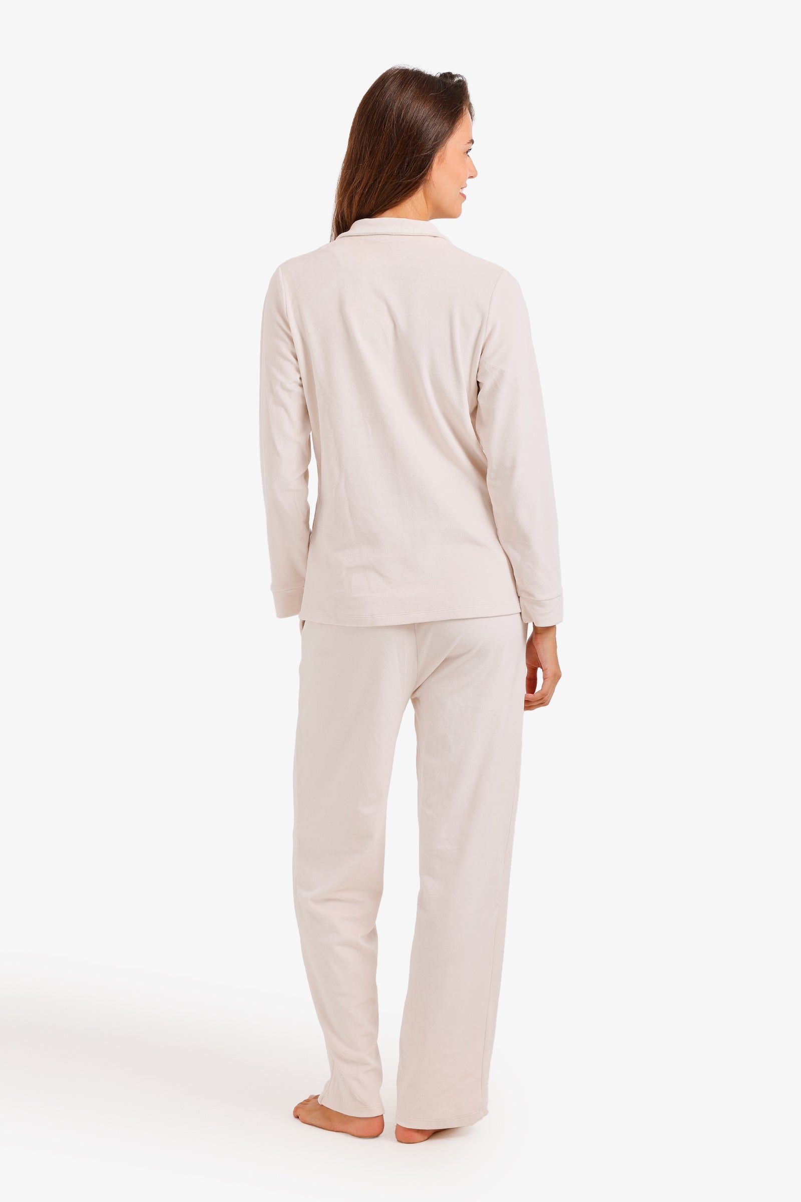 Notch Collar Velvet Pyjama