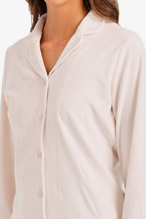 Notch Collar Velvet Pyjama