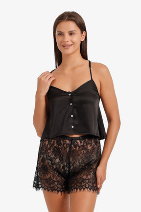 Satin Lace Pyjama Set