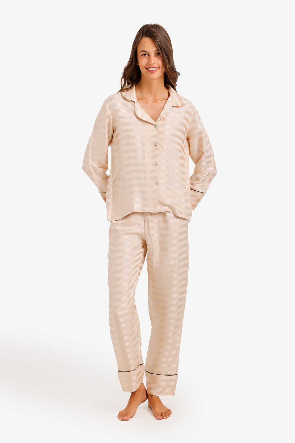 Striped-Satin Pyjama