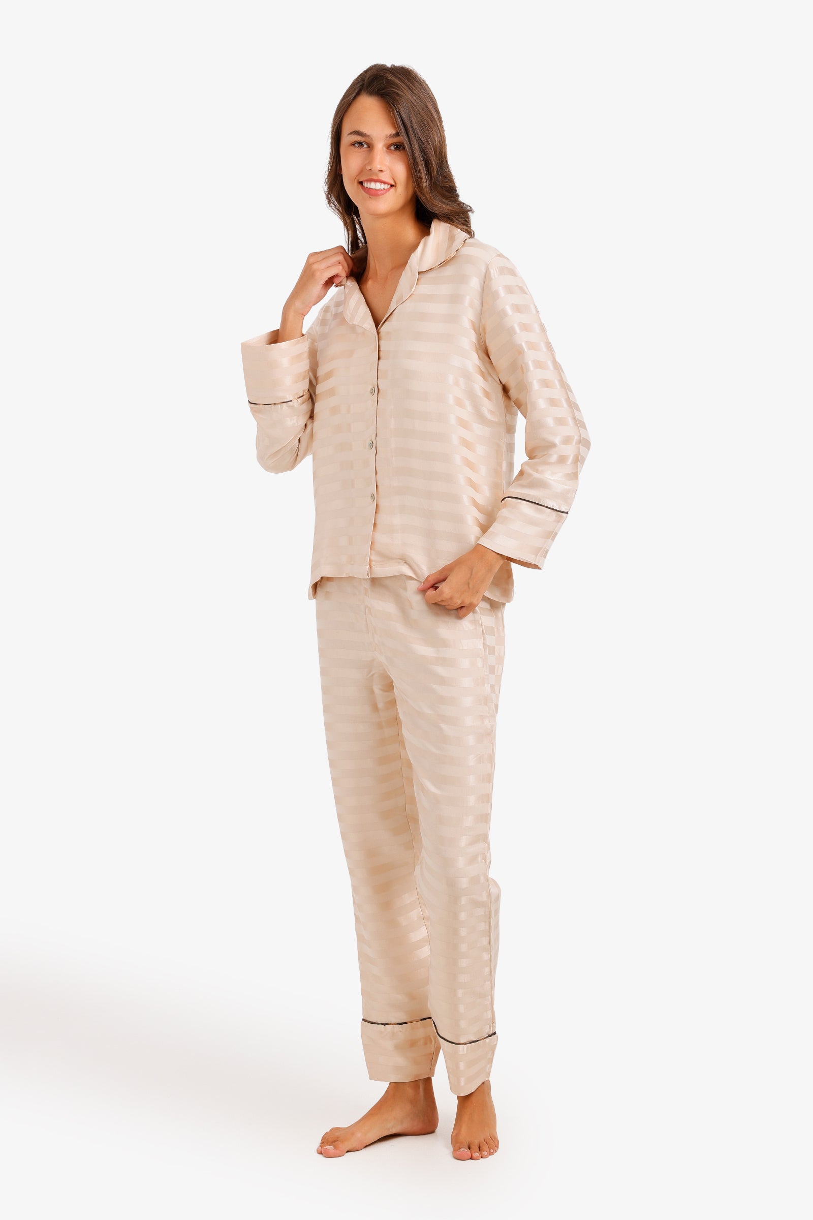 Striped-Satin Pyjama