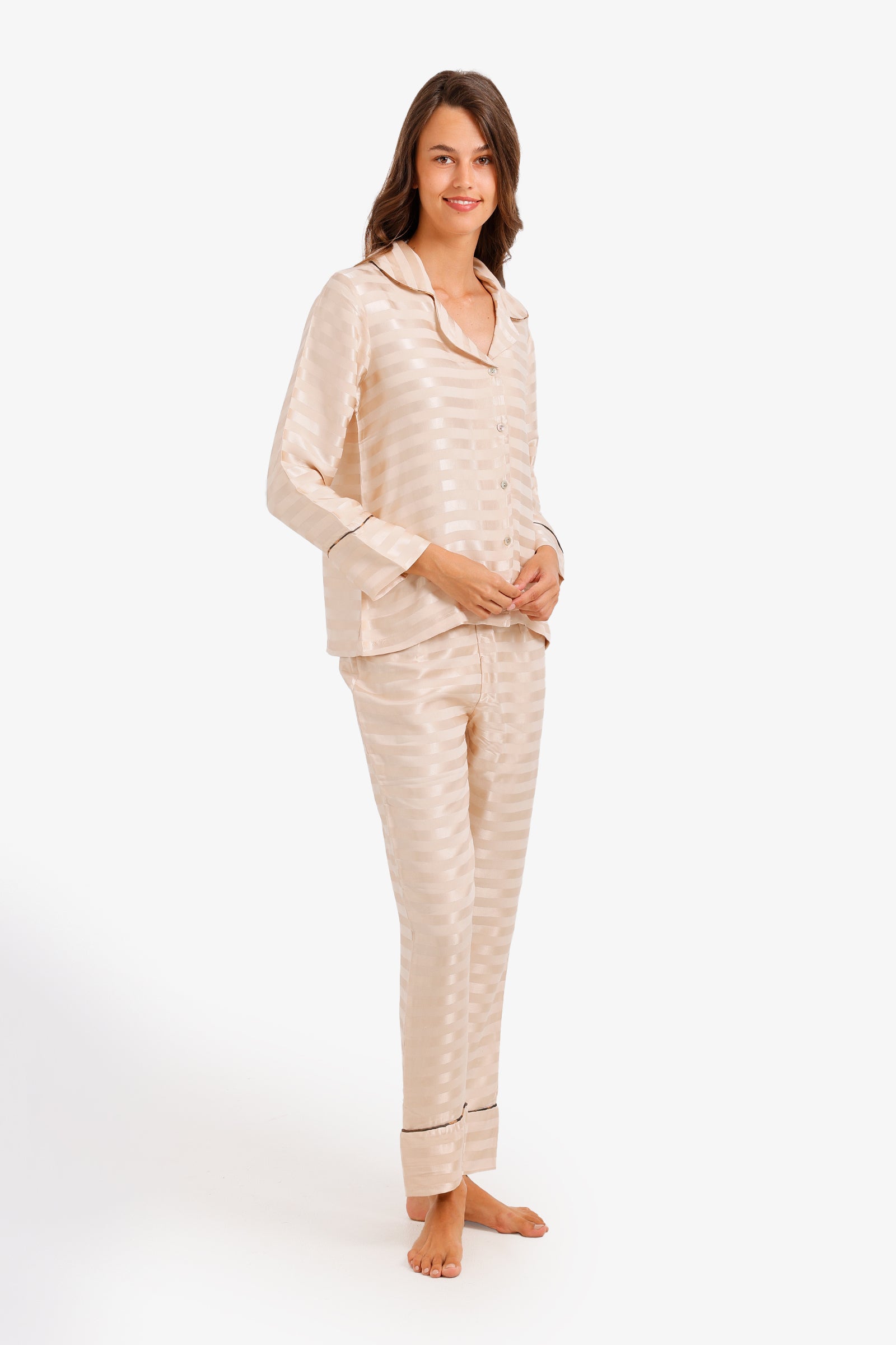Striped-Satin Pyjama