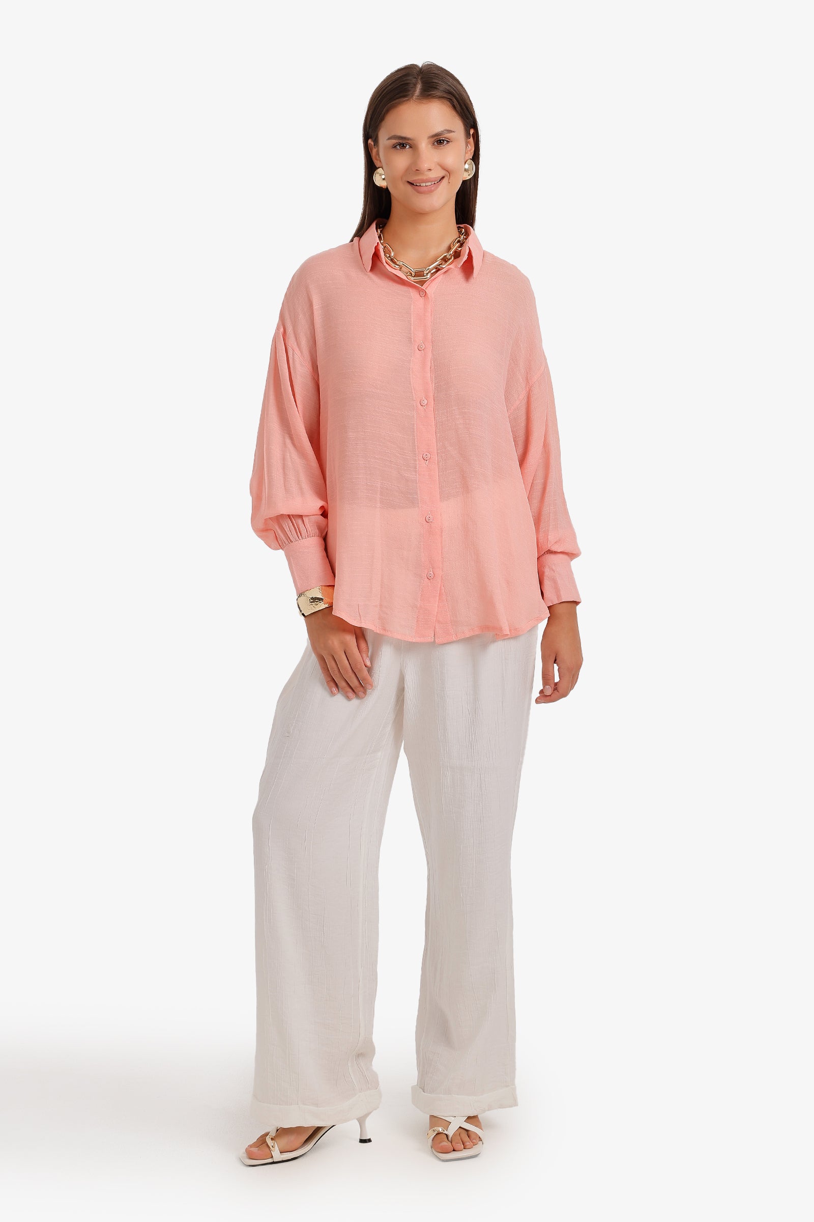 Sheer High-Low Shirt