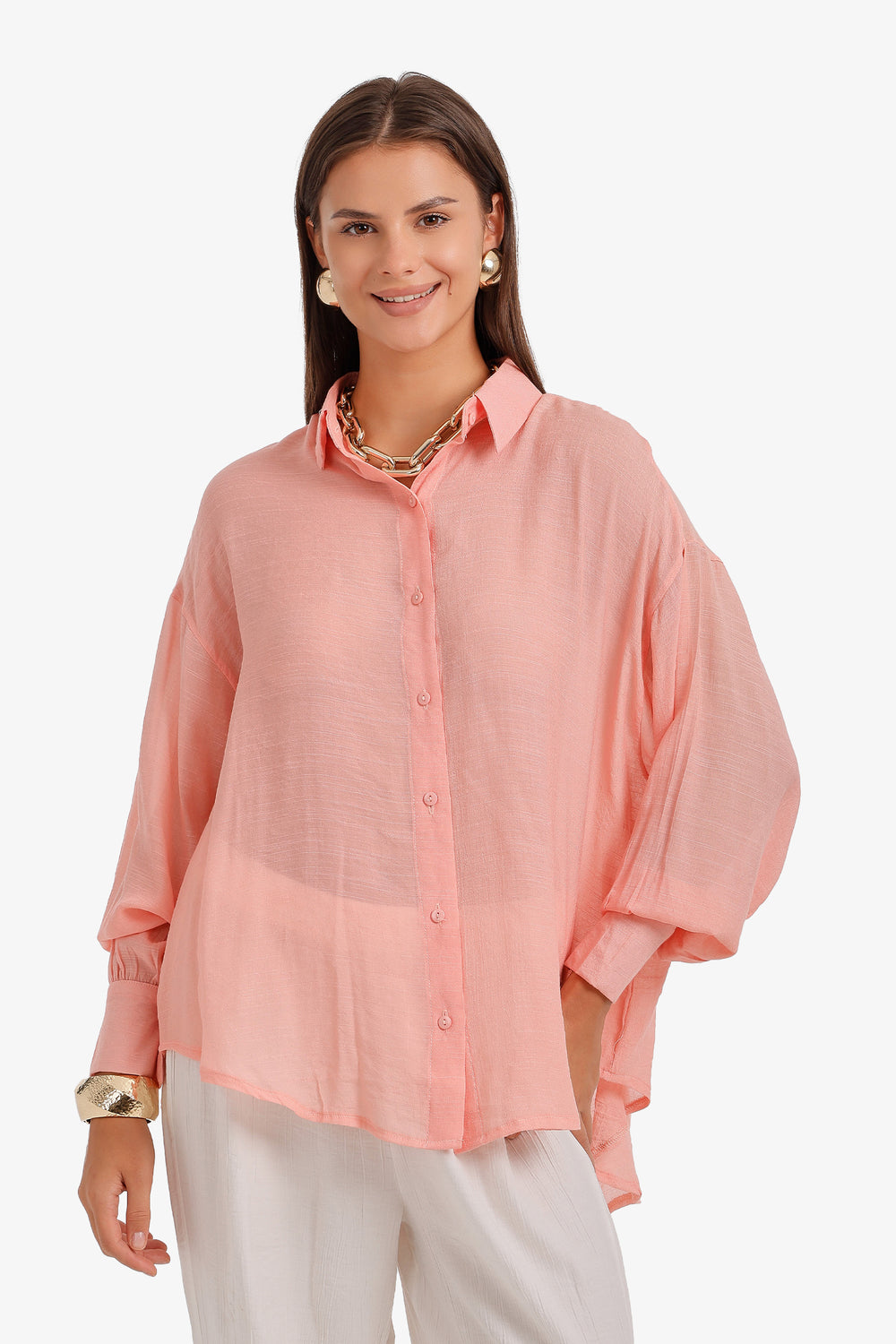 Sheer High-Low Shirt