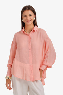 Sheer High-Low Shirt