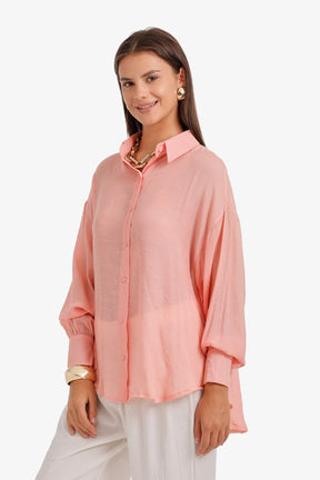 Sheer High-Low Shirt