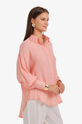 Sheer High-Low Shirt