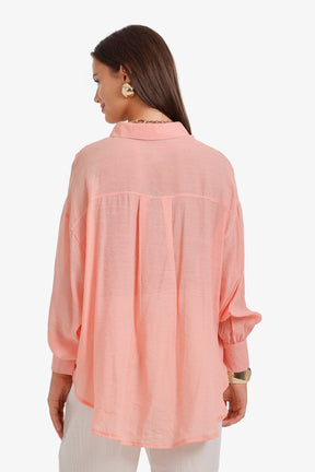 Sheer High-Low Shirt