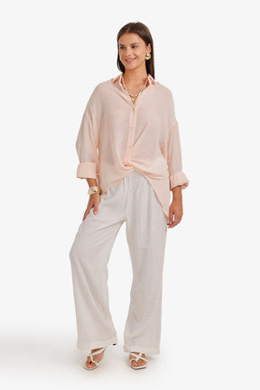 Sheer High-Low Shirt