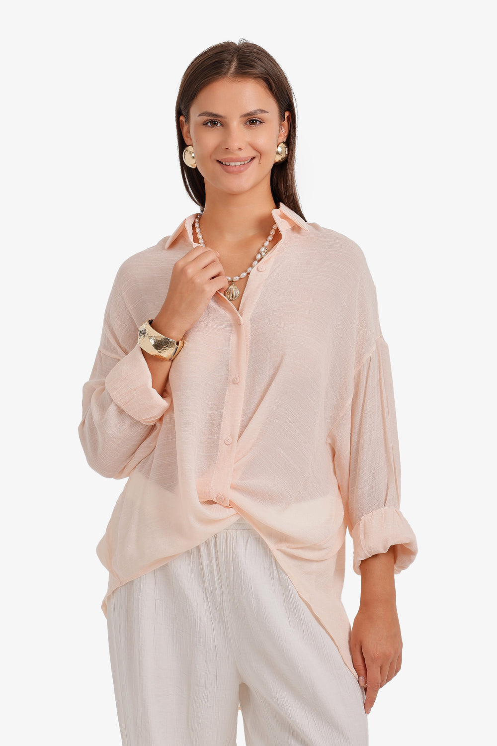 Sheer High-Low Shirt