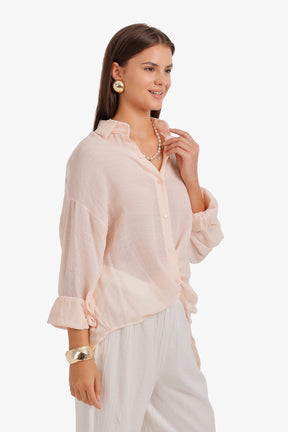 Sheer High-Low Shirt