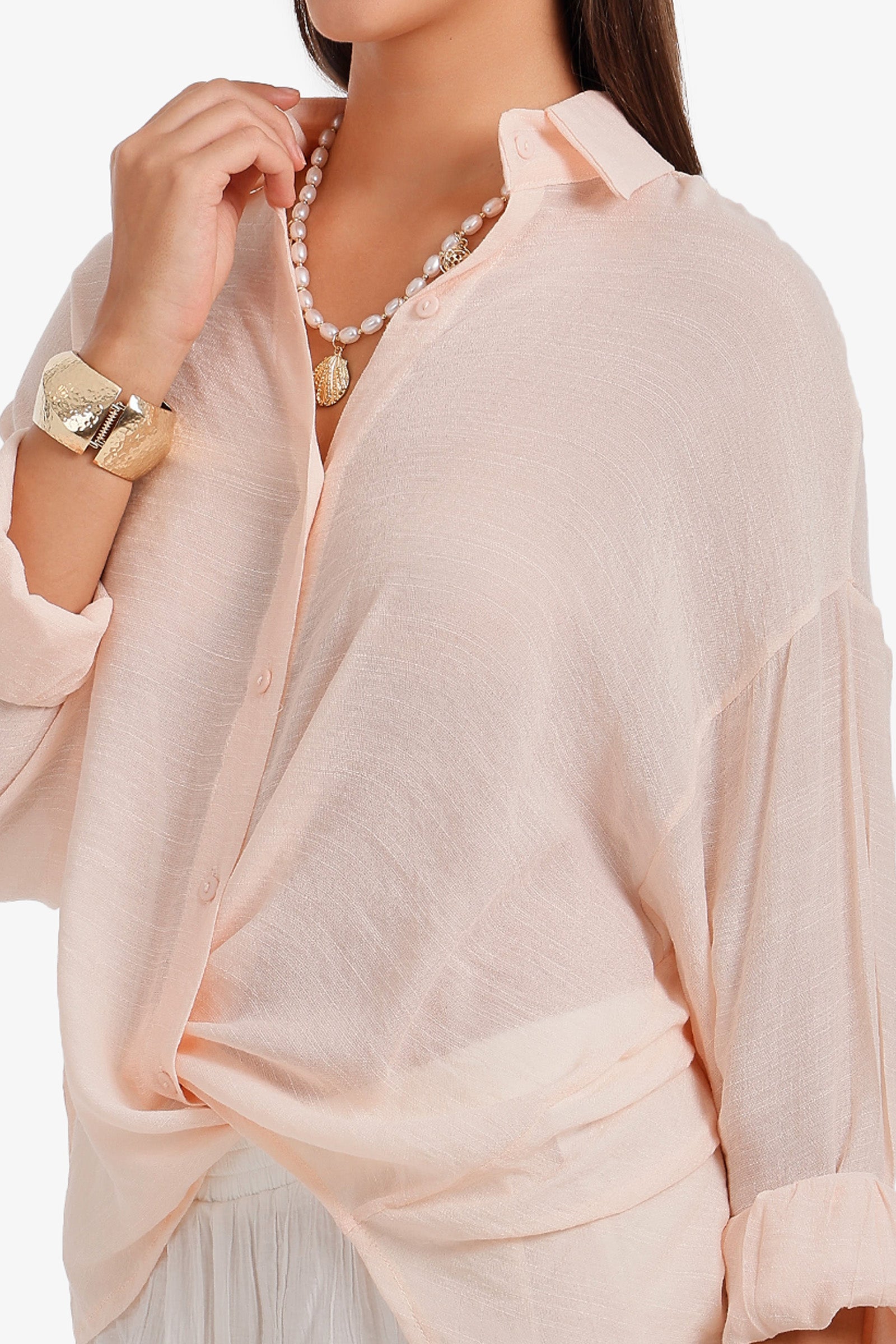Sheer High-Low Shirt