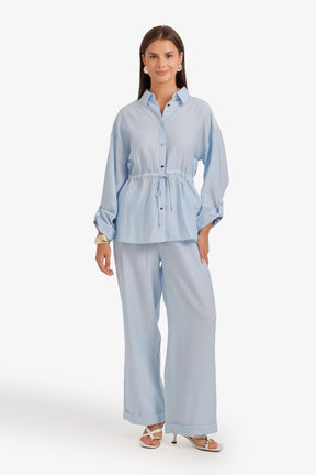 Textured Drawstring Beach Set
